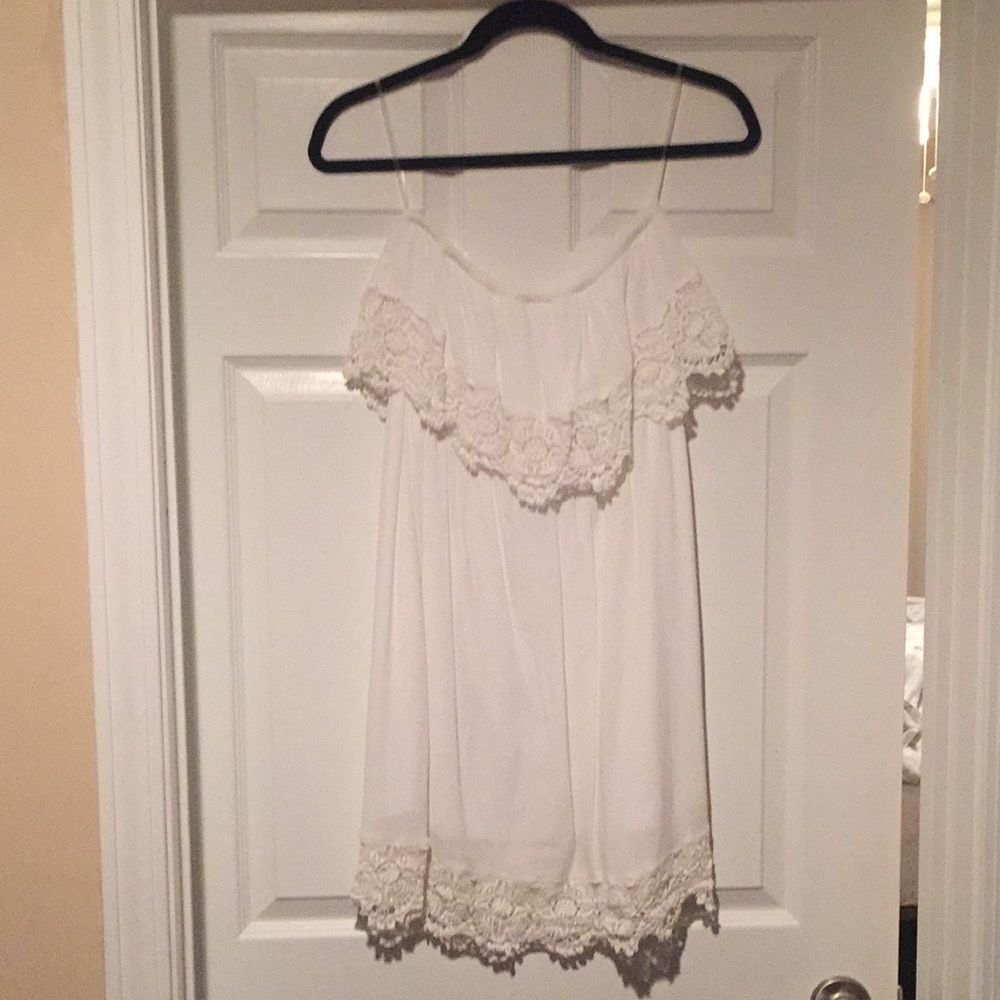 Strapless white dress